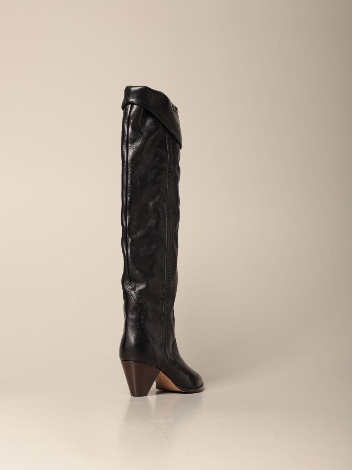 Isabel Marant Outlet: knee boot in leather | Boots Isabel Marant | Boots Marant CD003520A041S GIGLIO.COM