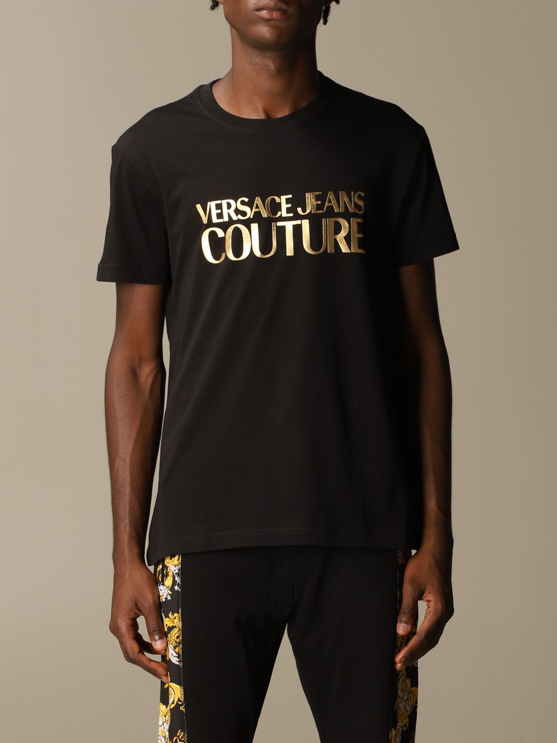VERSACE JEANS COUTURE, Black Men's T-shirt