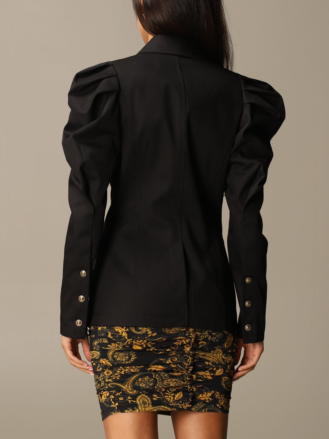 VERSACE JEANS COUTURE: Blazer con maniche a palloncino - Nero | Blazer  Versace Jeans Couture C2HZA50015636 GIGLIO.COM