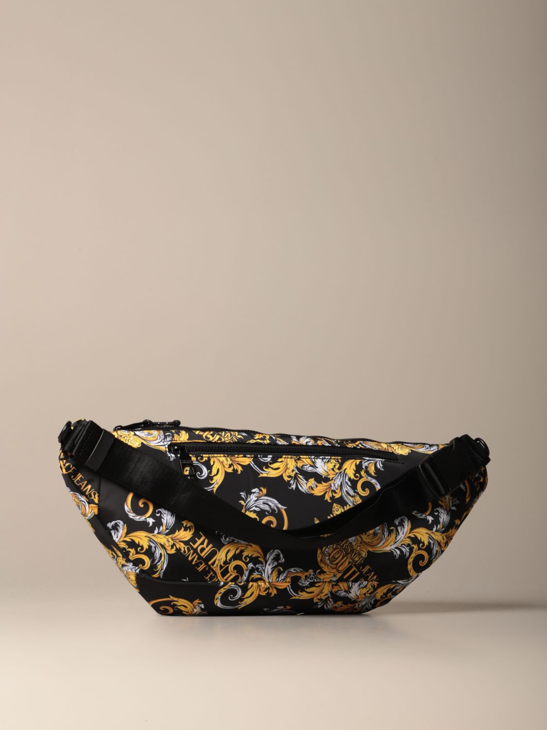 VERSACE JEANS COUTURE: nylon pouch with baroque print | Belt Bag ...