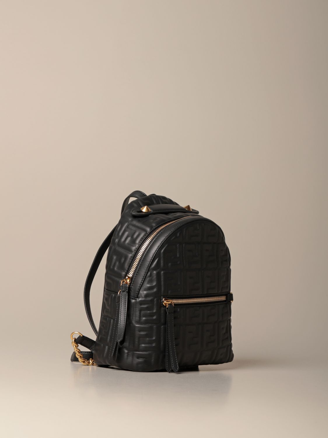 FENDI: leather backpack with embossed FF logo | Backpack Fendi Women ...