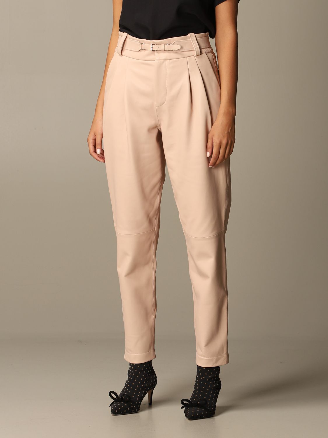 RED VALENTINO: lambskin trousers - Pink | Red pants 5BW online on GIGLIO.COM