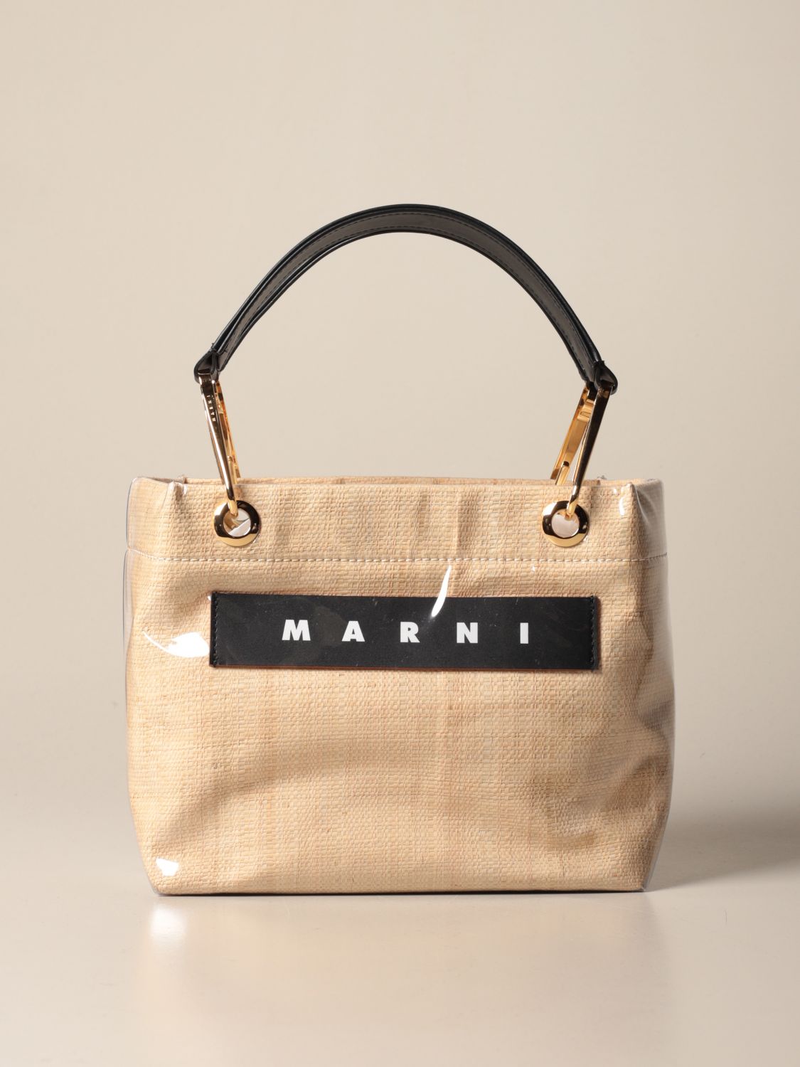 Download Marni Glossy Grip Bag In Raffia And Pvc Tote Bags Marni Women Natural Tote Bags Marni Bmmp0013q1p3620 Giglio En