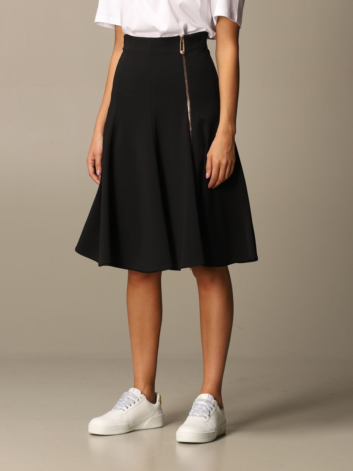 VERSACE flared skirt with macro zip Skirt Versace Women Black