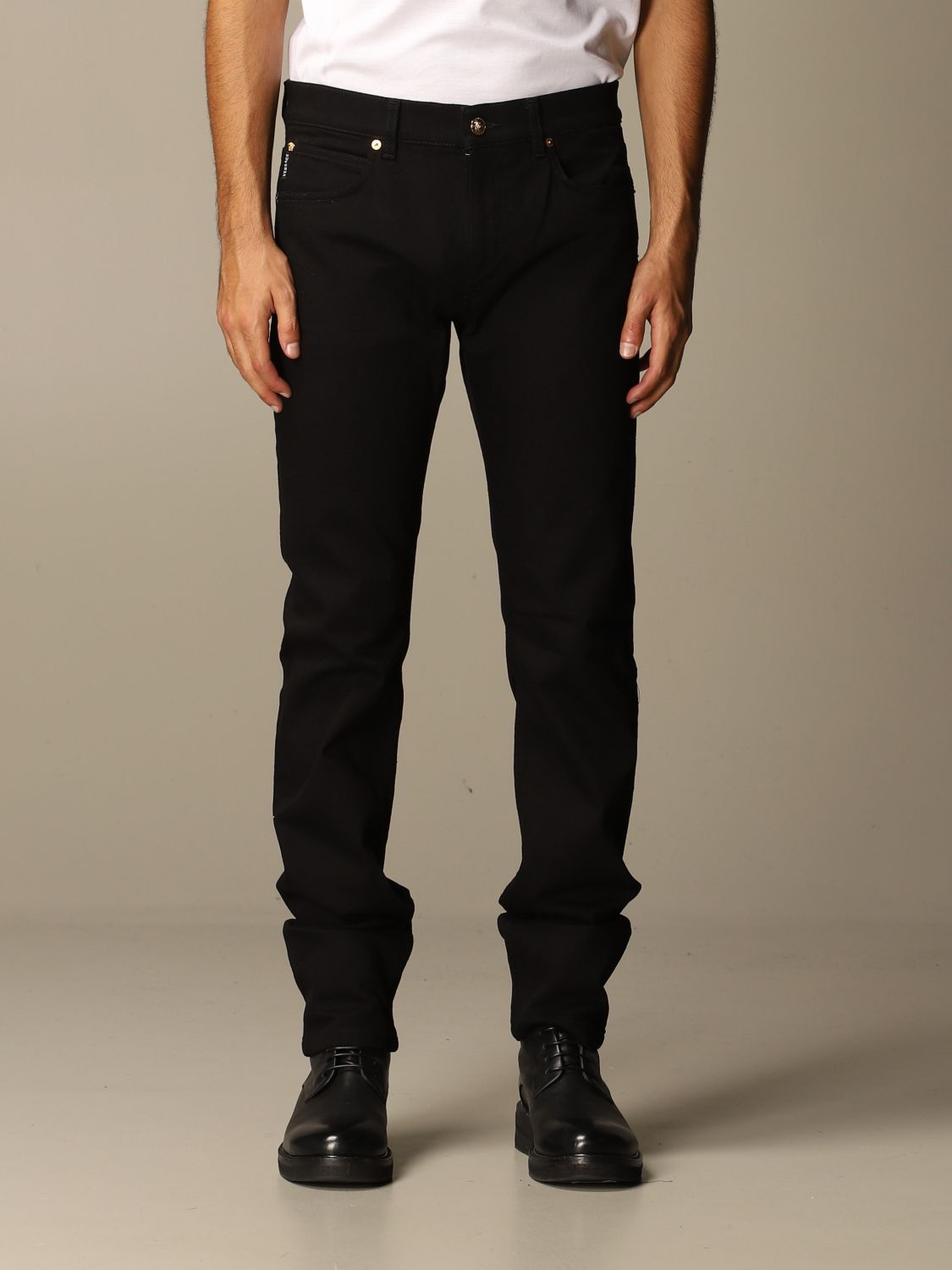 VERSACE: slim fit jeans in stretch cotton | Jeans Versace Men Black ...