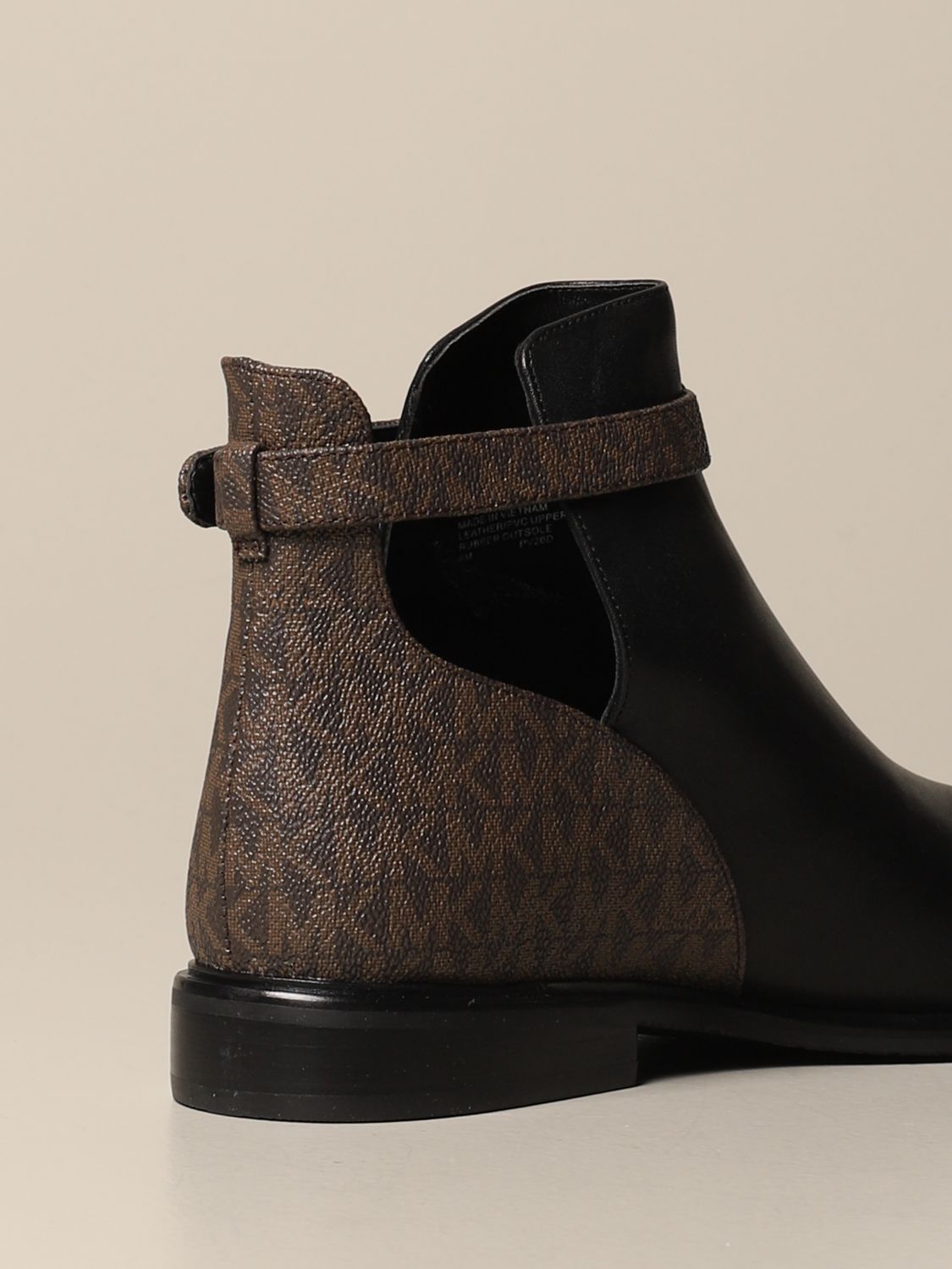 MICHAEL KORS: Michael ankle boots in smooth leather and MK print ...