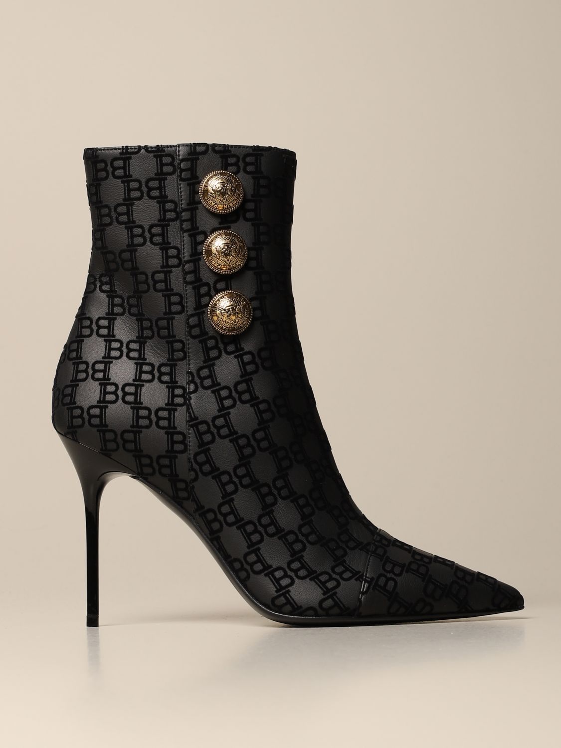 Roni 95 Balmain ankle boot with flocked 