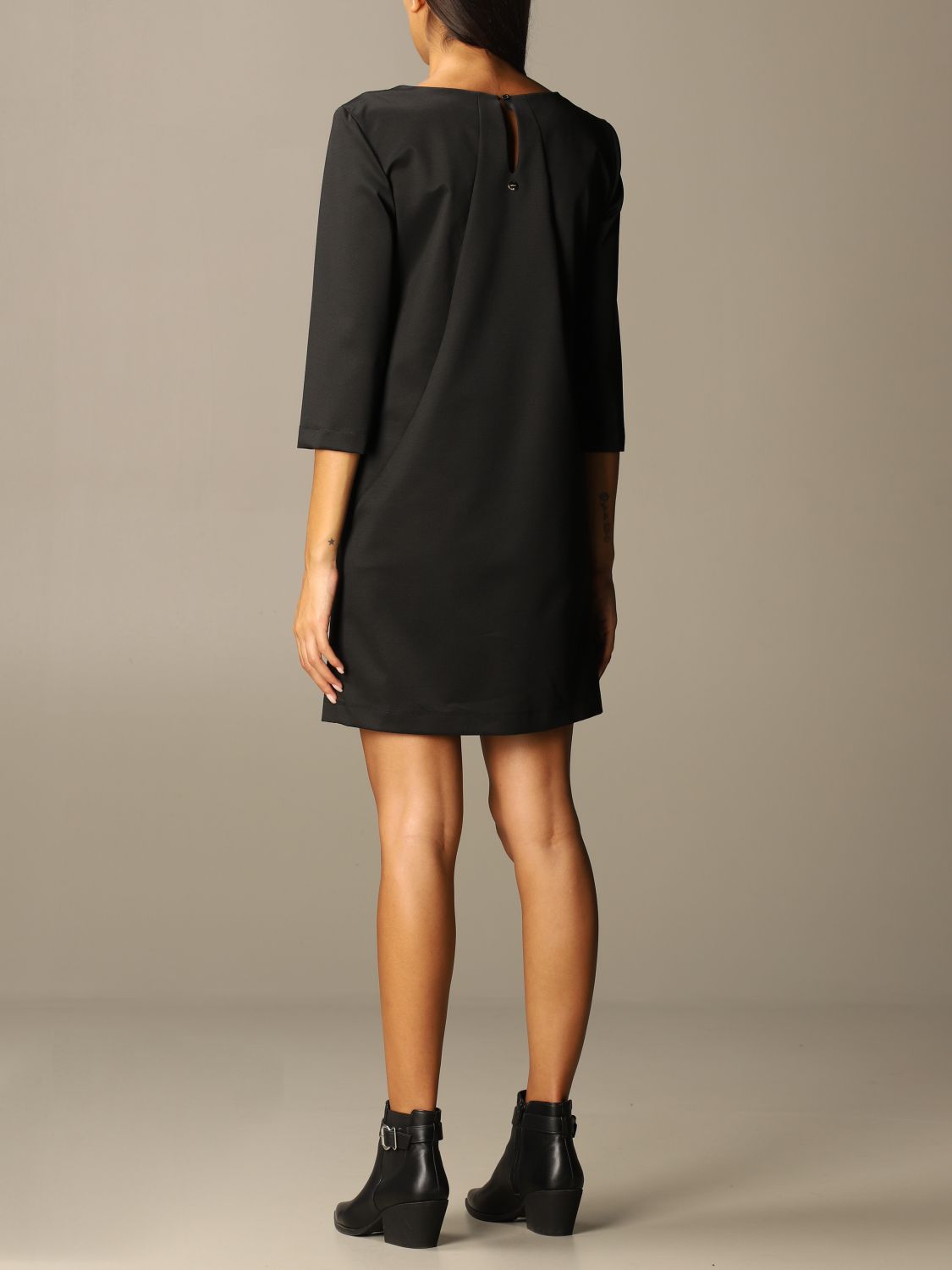 LIU JO: short dress with brooch - Black | Liu Jo dress WF0269J4028 ...