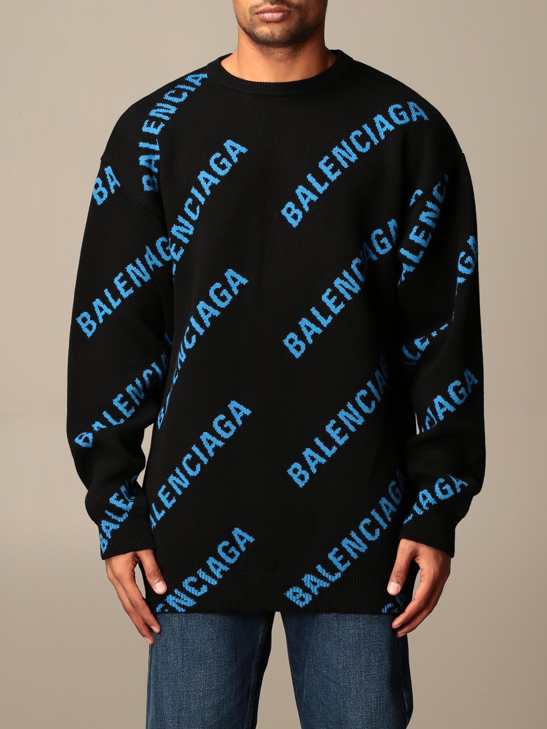 BALENCIAGA crewneck pullover with all over jacquard logo Sweatshirt