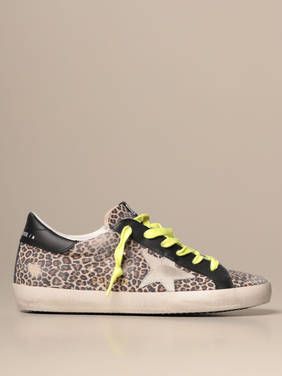 golden goose sneakers leopard print