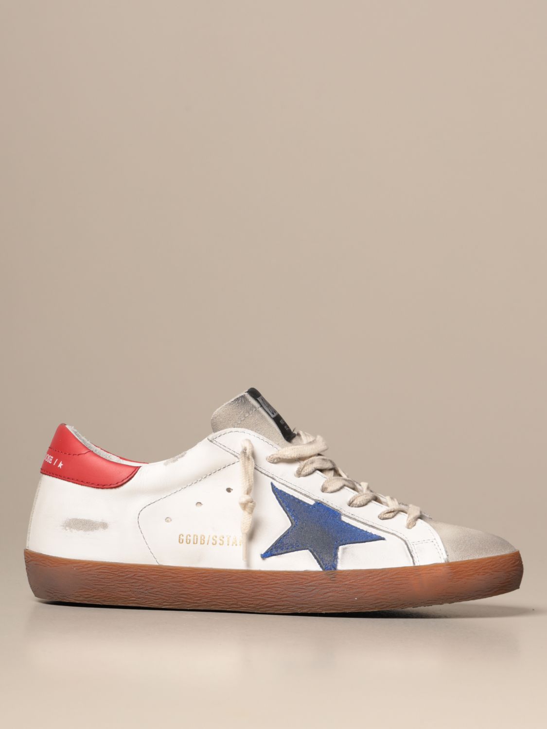 GOLDEN GOOSE: Superstar sneakers in leather and suede - White | Golden ...