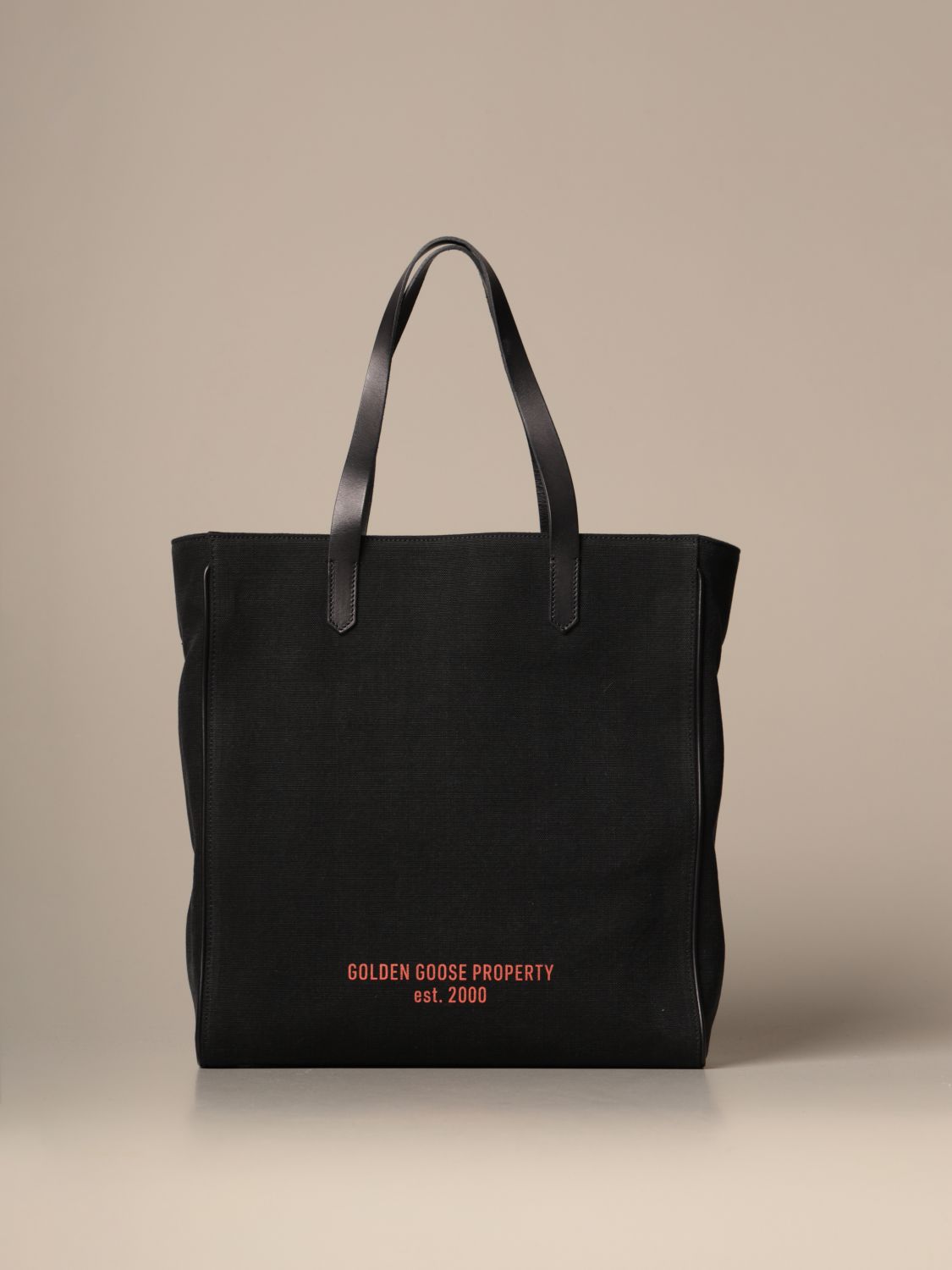 GOLDEN GOOSE: shoulder bag in canvas with printed logo | Crossbody Bags ...