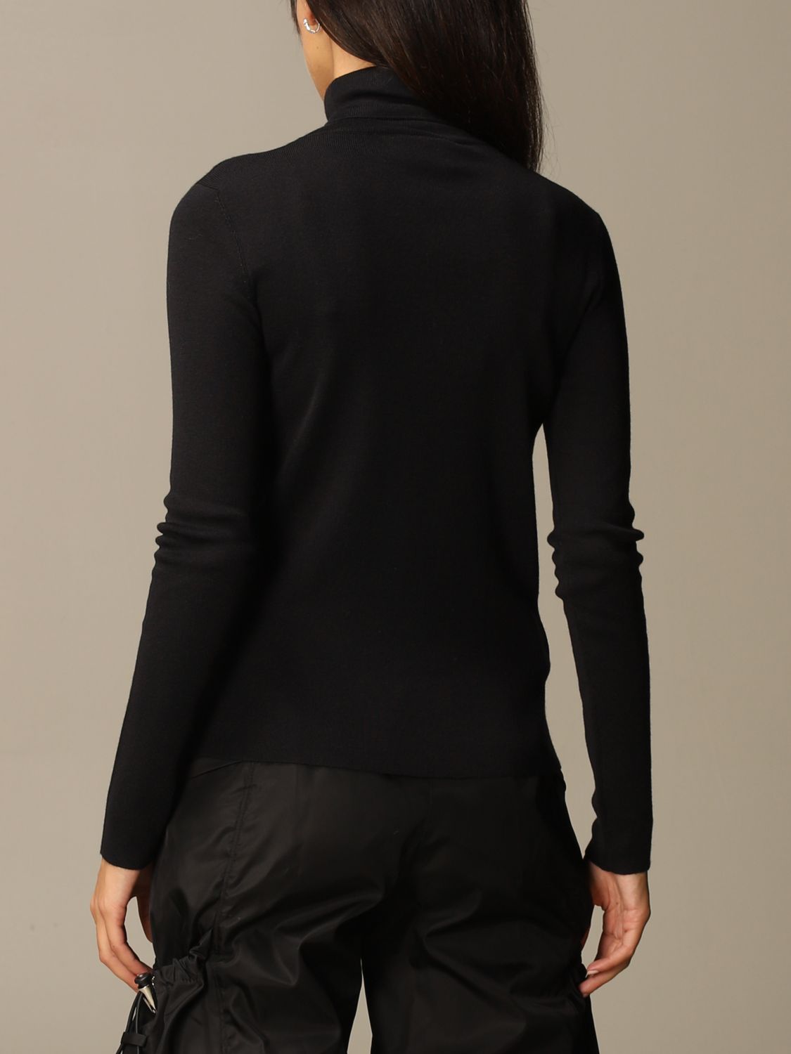 PRADA: basic long-sleeved turtleneck - Black | Sweater Prada P26183 40J