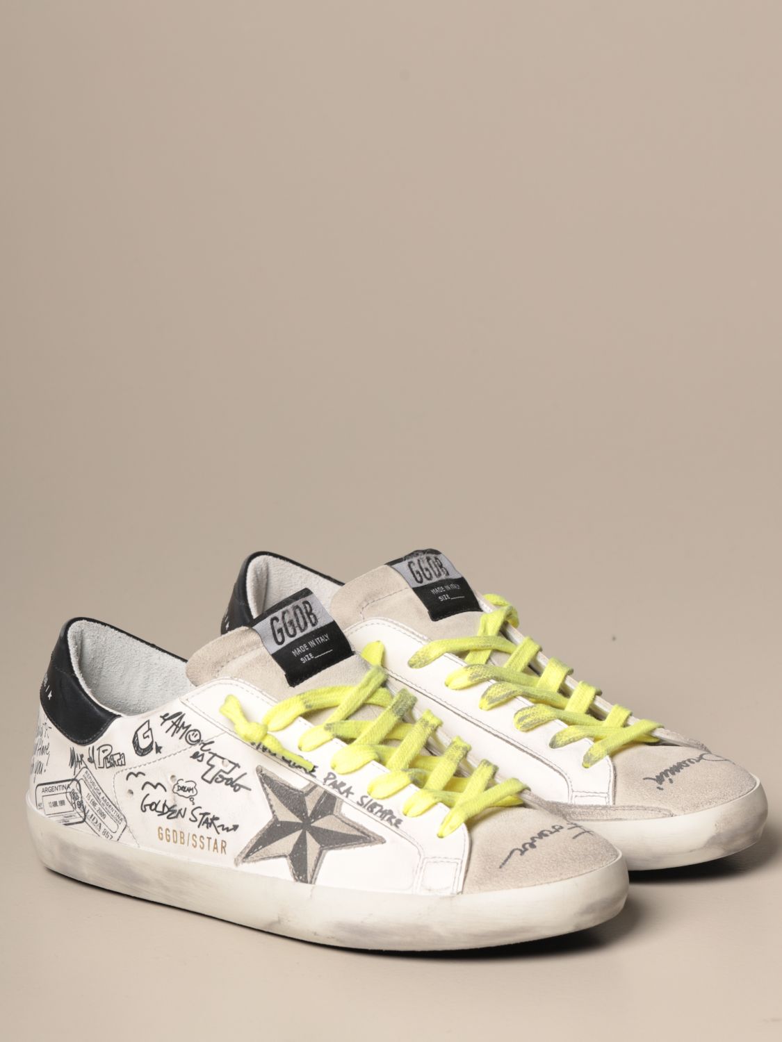 GOLDEN GOOSE: Superstar classic sneakers in leather and suede ...