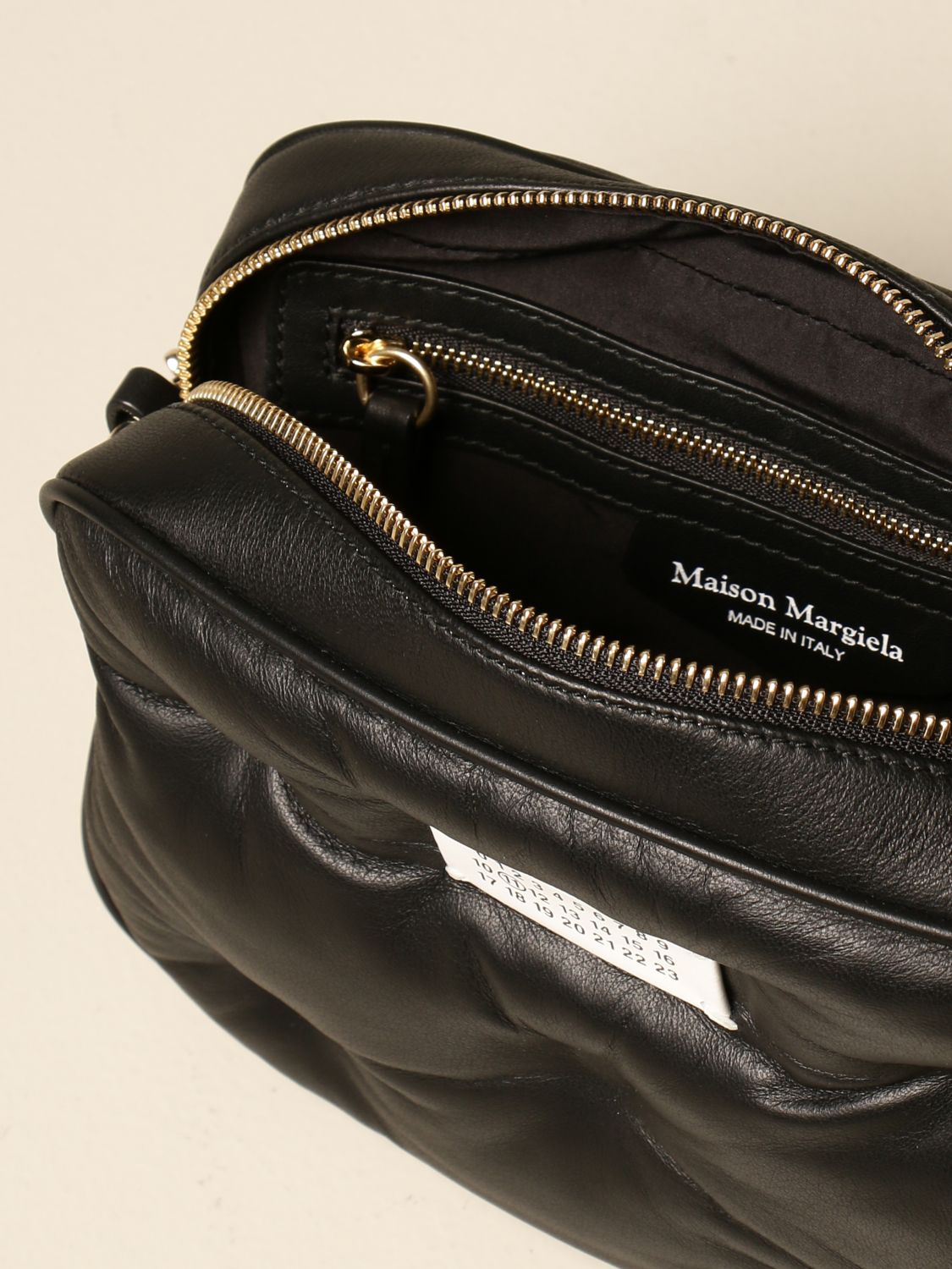MAISON MARGIELA: Glam Slam padded shoulder bag - Black | Crossbody Bags