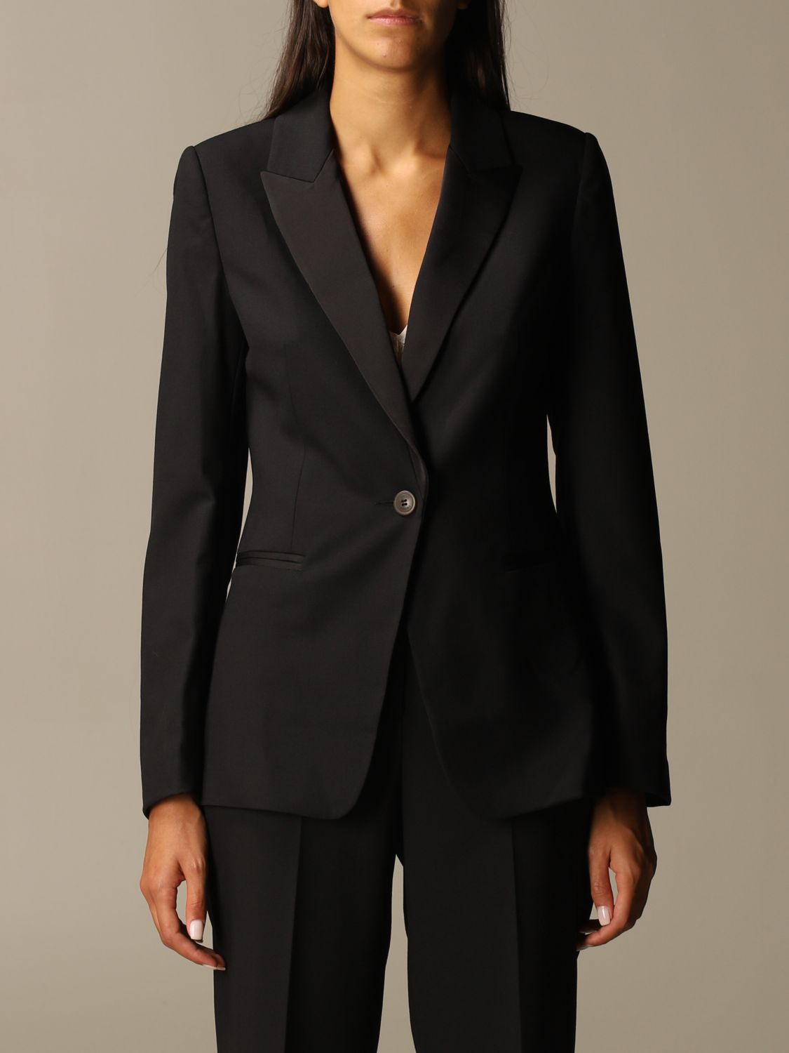 Twin Set Synthetik Polyester blazer in Schwarz Sakkos und Anzugsjacken Damen Bekleidung Jacken Blazer 