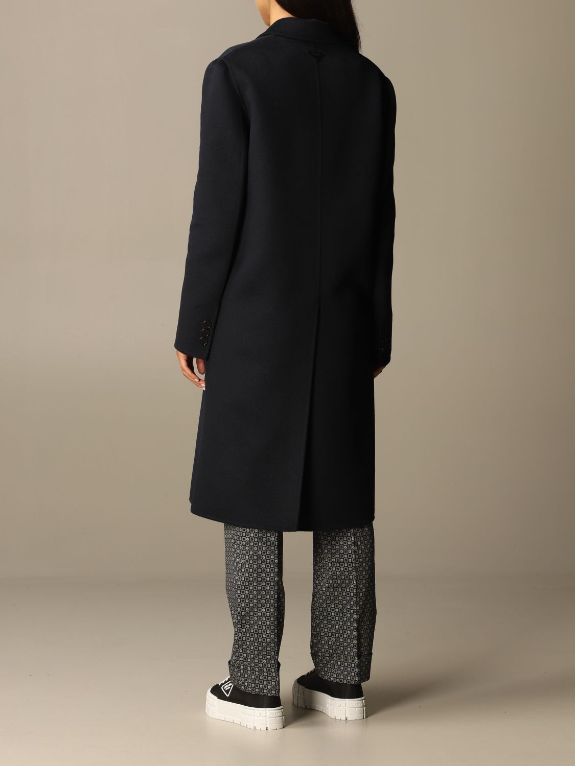 PRADA: coat in virgin wool and Angora - Blue | Prada coat P616NE 03H online  on 