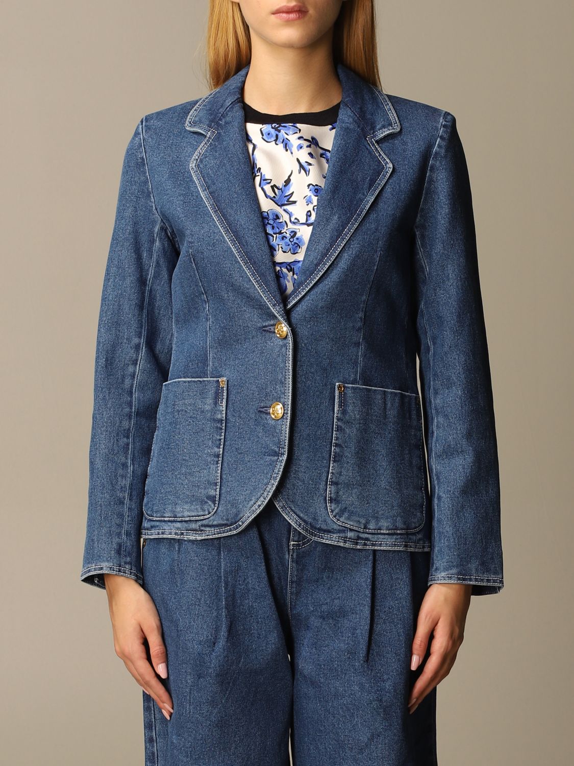 Tory Burch Outlet: blazer for woman - Blue | Tory Burch blazer 70386 online  on 