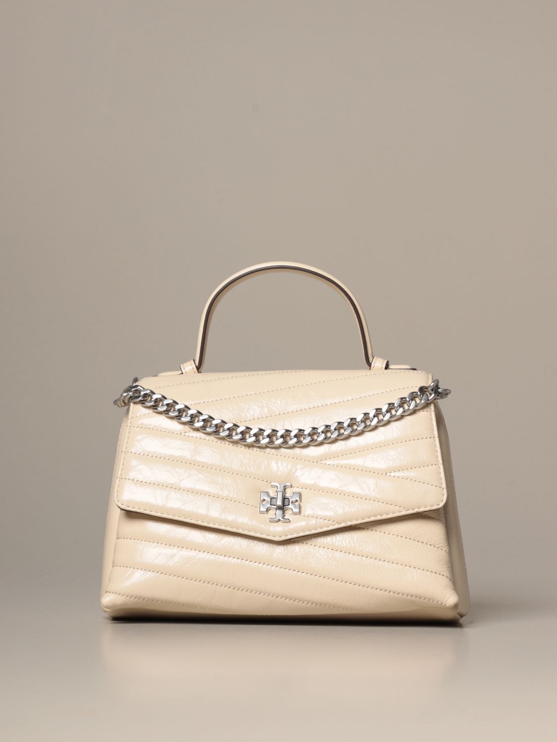 Leather tote Tory Burch White in Leather - 33401831