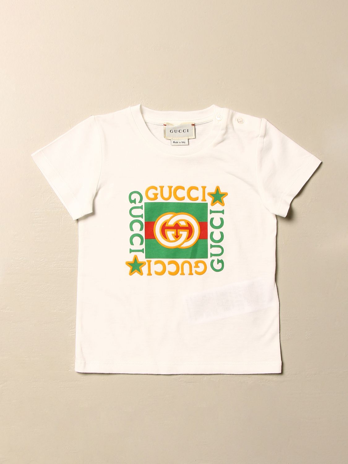 GUCCI: cotton t-shirt with vintage logo | Gucci Kids White | T-Shirt 548034 XJCPU GIGLIO.COM