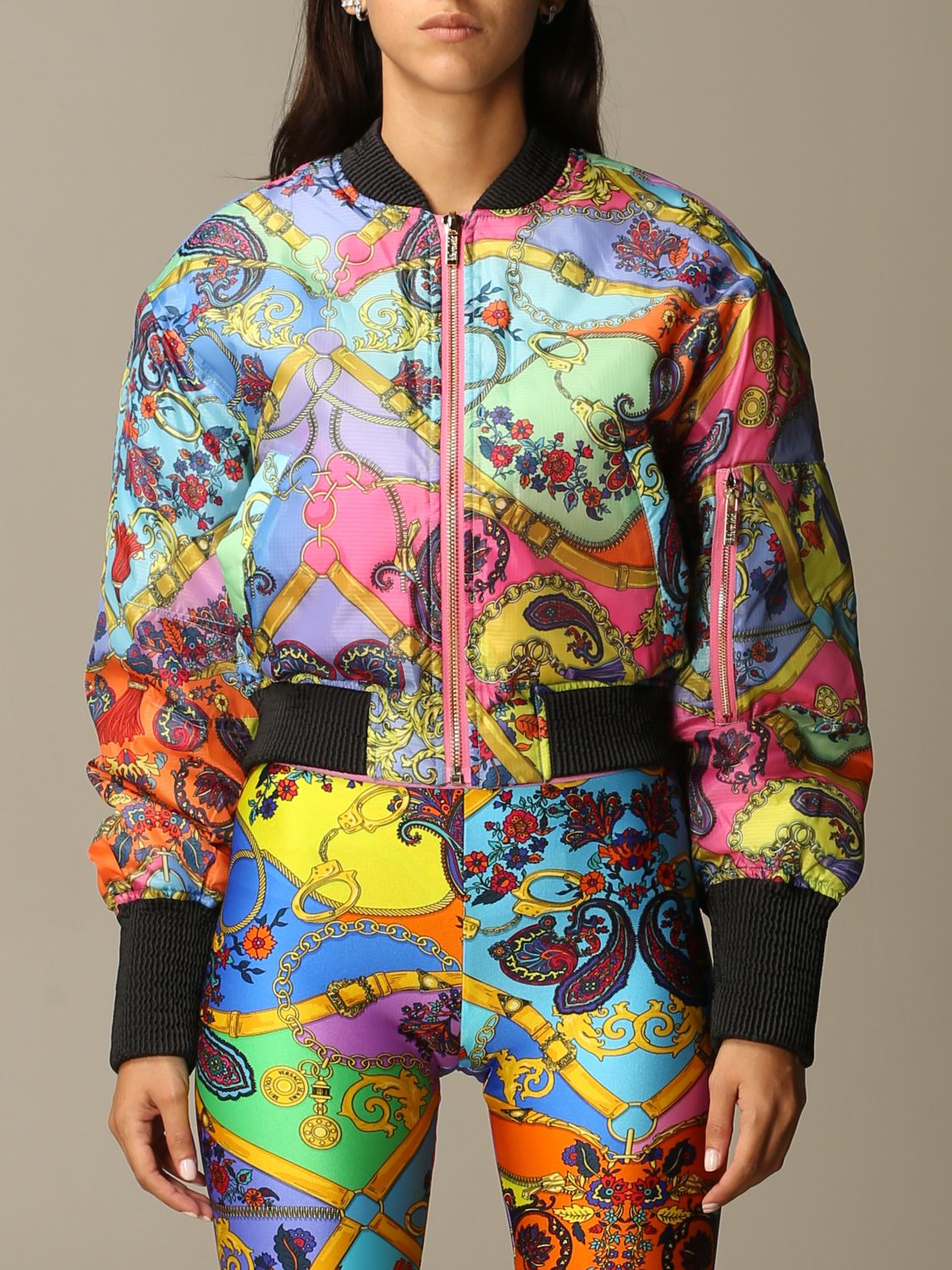 Versace Jeans Couture Outlet: bomber jacket in fantasy paisley fabric ...