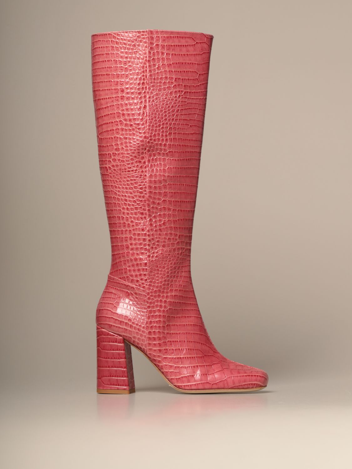 TWINSET: Stivale Twin-set in pelle stampa cocco - Bordeaux | Stivali  Twinset 202TCP07C GIGLIO.COM