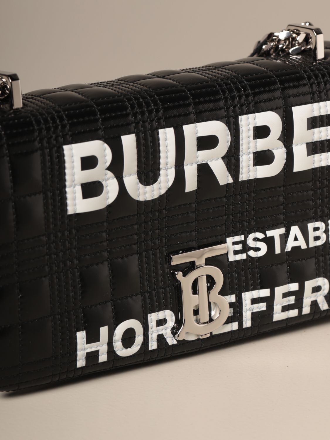 Burberry Horseferry Print Quilted Lola Belt Bag in Black