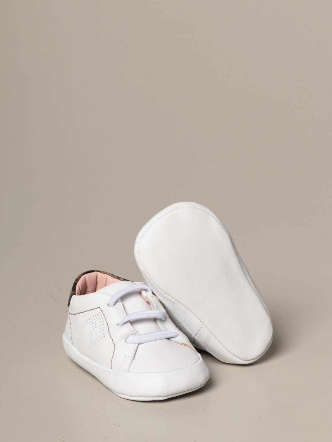FENDI: Scarpa da culla in pelle con logo FF - Bianco 1 | Scarpe Fendi  BUR032 ADGA GIGLIO.COM