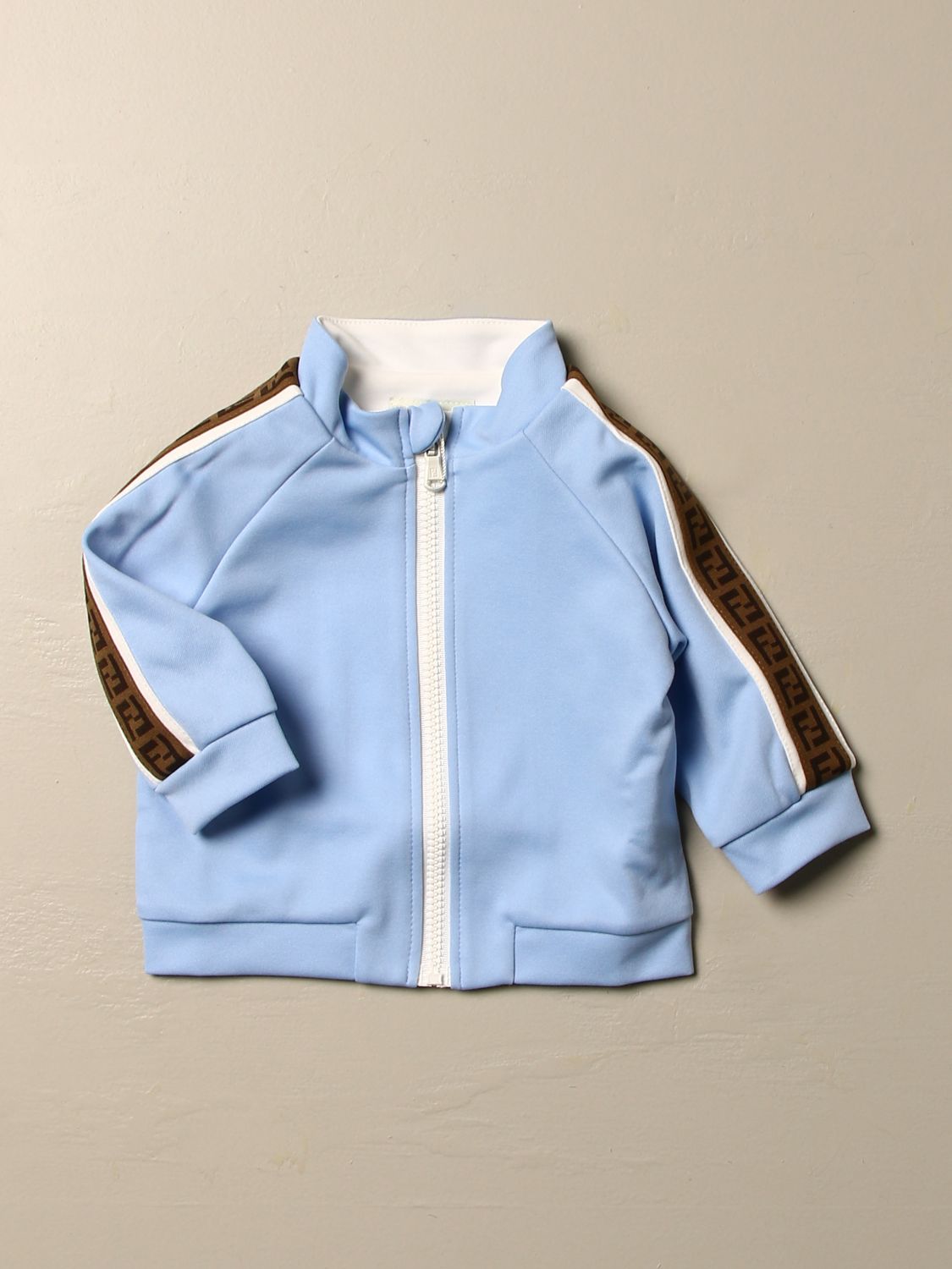 FENDI: sweatshirt with hood and zip | Sweater Fendi Kids Blue | Sweater  Fendi BUH023 A69D GIGLIO.COM