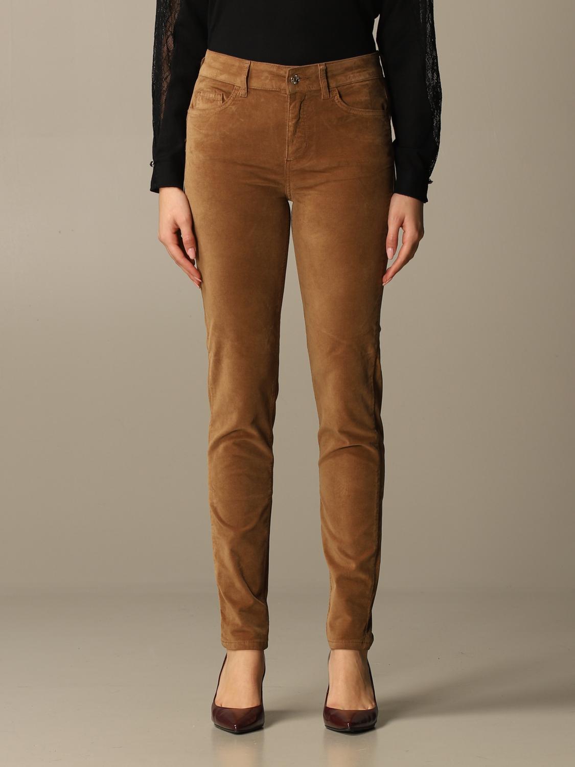 Liu Jo Outlet Lowwaisted trousers Camel Liu Jo pants WF0308T4590