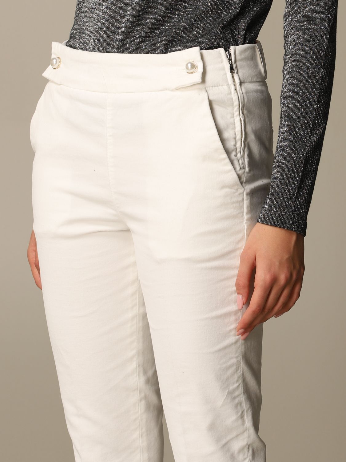 Liu Jo Outlet Pants women Yellow Cream Pants Liu Jo WF0450T4590