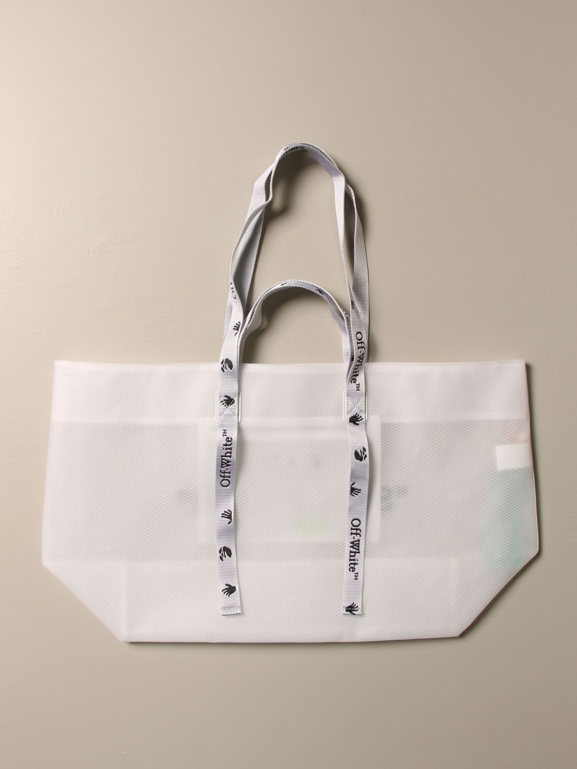 off white pvc tote bag