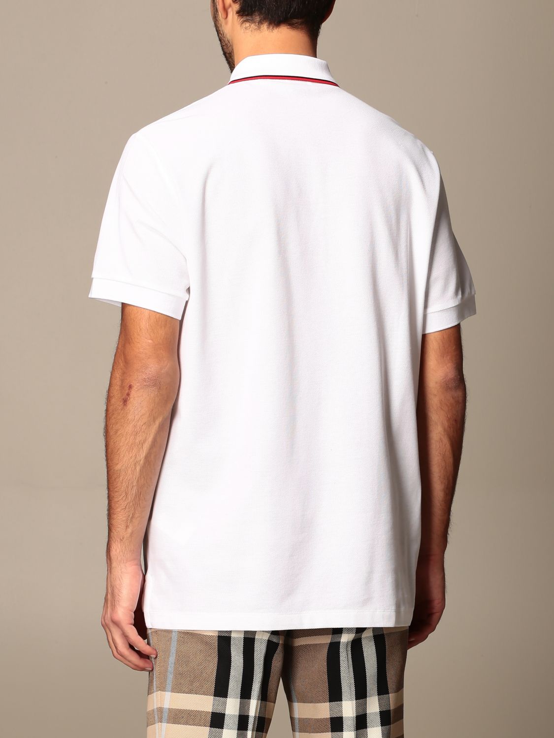 BURBERRY: cotton piqué polo shirt with Monogram TB logo | T-Shirt ...