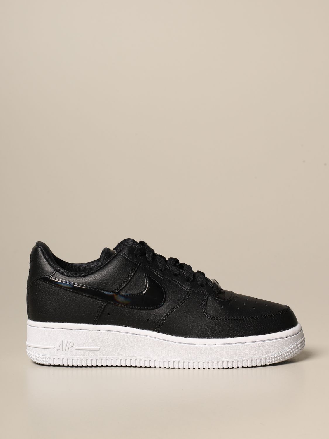 NIKE: Force 1 '07 sneakers in leather with logo - Black | Nike sneakers online on GIGLIO.COM