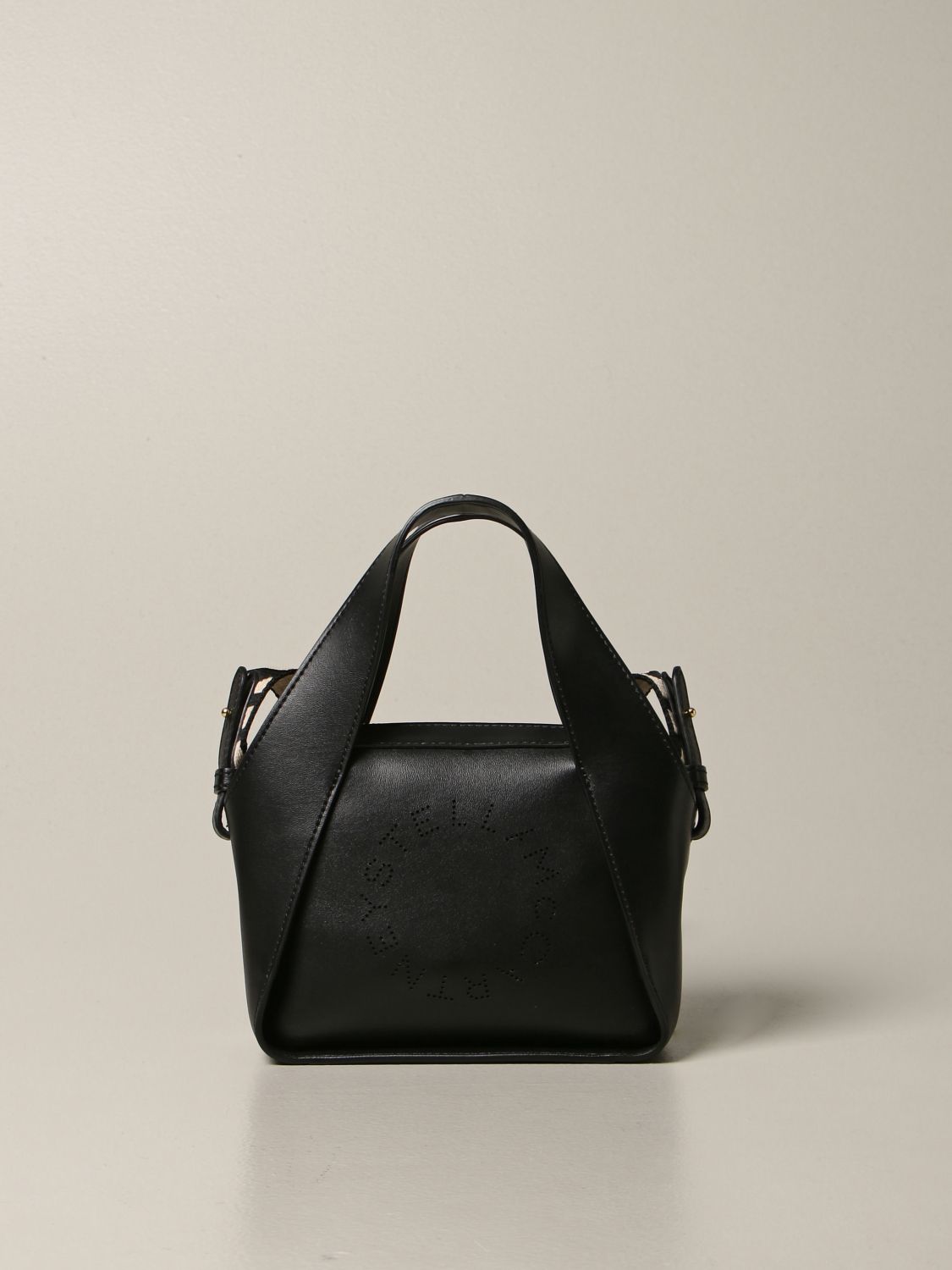 Stella McCartney shoulder bag in synthetic leather with perforated logo