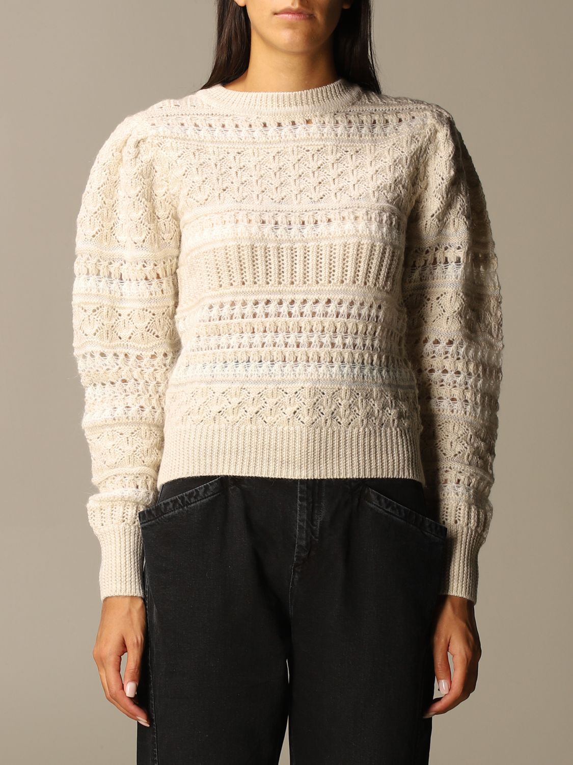 kvælende Betsy Trotwood bifald Isabel Marant Outlet: sweater in perforated wool and mohair | Sweater Isabel  Marant Women Ecru | Sweater Isabel Marant PU136420A008E GIGLIO.COM