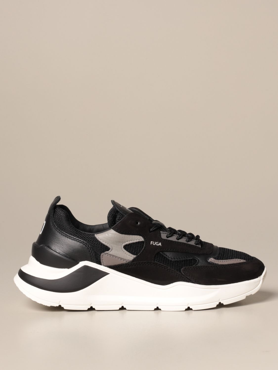 klodset Færøerne Udlevering D.A.T.E.: Sneakers Fuga Mesh in leather and suede - Black | D.a.t.e.  sneakers M331-FG-ME online on GIGLIO.COM