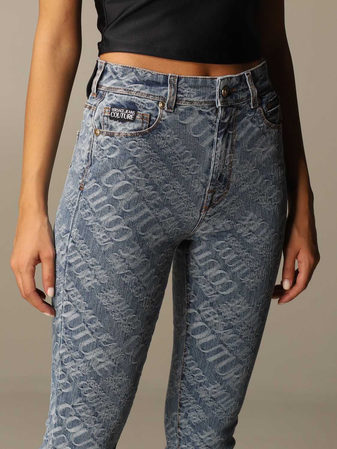 VERSACE JEANS COUTURE jeans with all over logo Jeans Versace Jeans