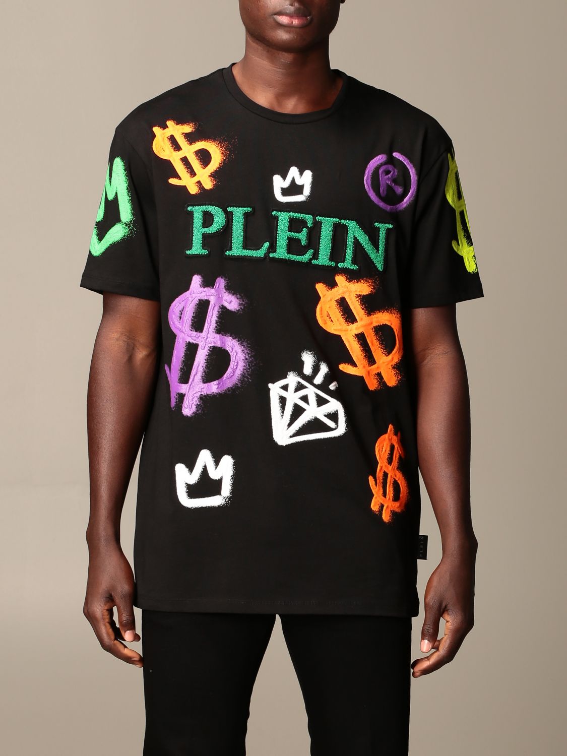 PHILIPP PLEIN: Camiseta para Negro | Philipp Plein MTK4774 PTE003N en en GIGLIO.COM