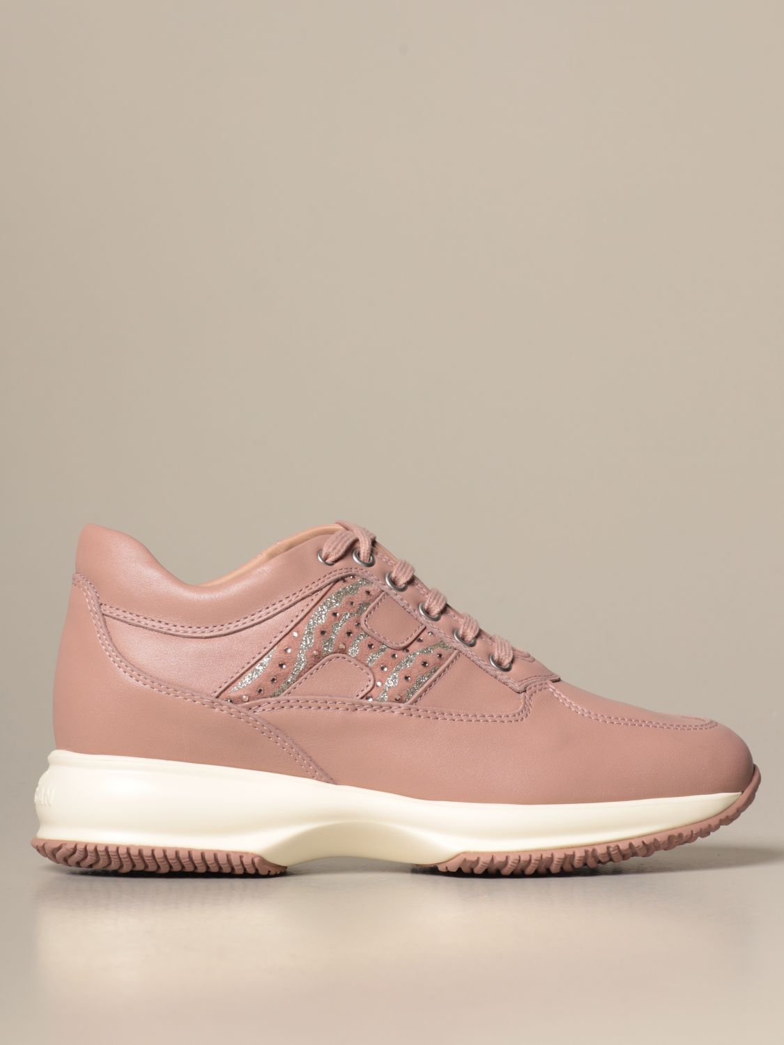 Nogen ubehag Foran Hogan Outlet: Interactive sneakers in leather with rhinestone glitter H |  Sneakers Hogan Women Pink | Sneakers Hogan HXW00N0DE30 OG7 GIGLIO.COM