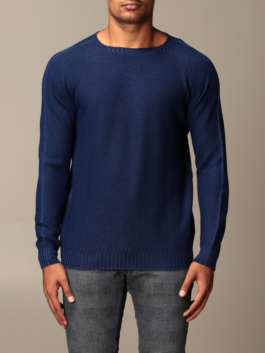 DONDUP: Maglia a girocollo basic | Maglia Dondup Uomo Blue | Maglia Dondup  UT013 M00719U GIGLIO.COM