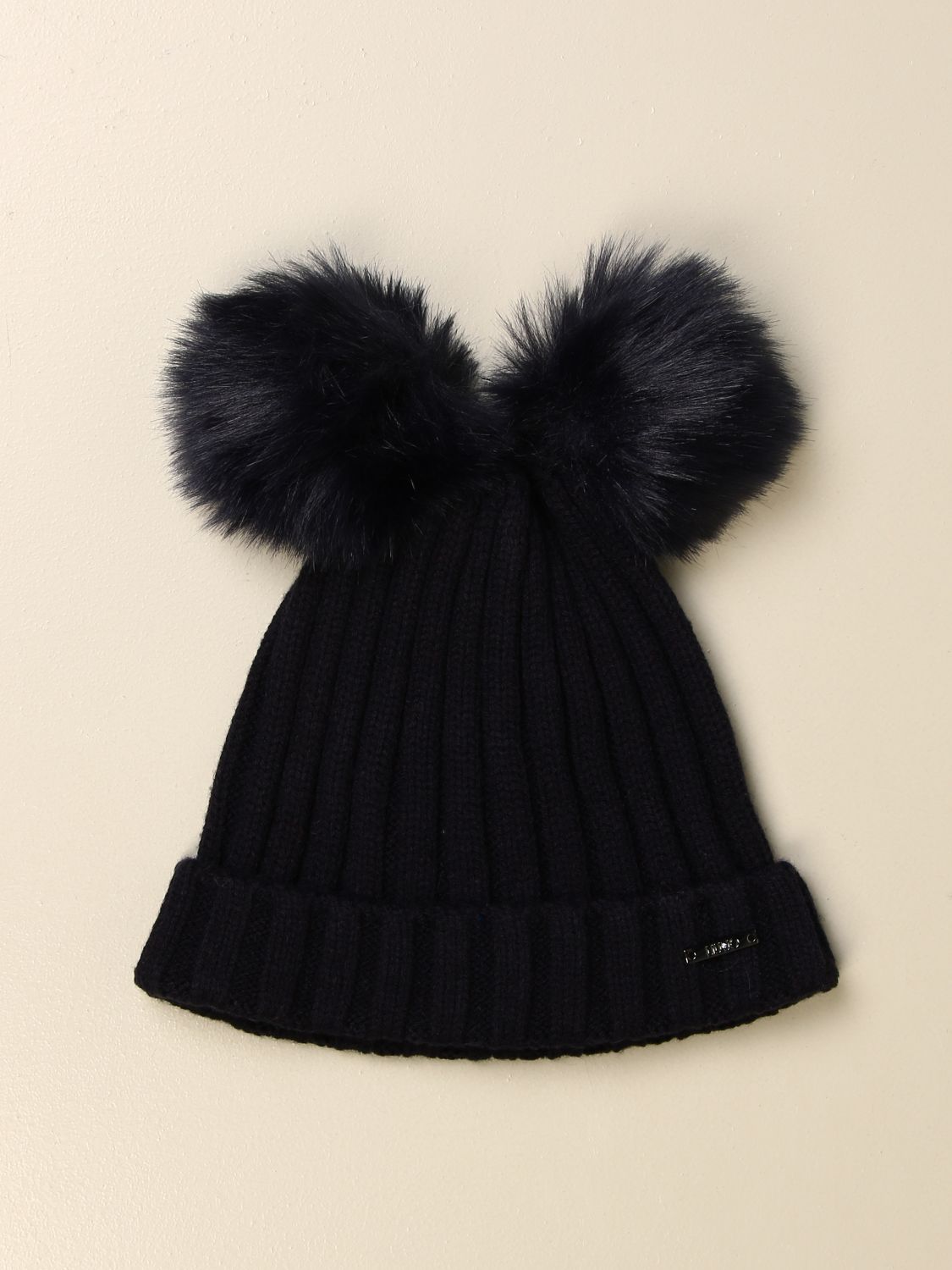 LIU JO: Cappello con maxi pompon - Blue | Cappello Bimba Liu Jo KF0076MA92F  GIGLIO.COM