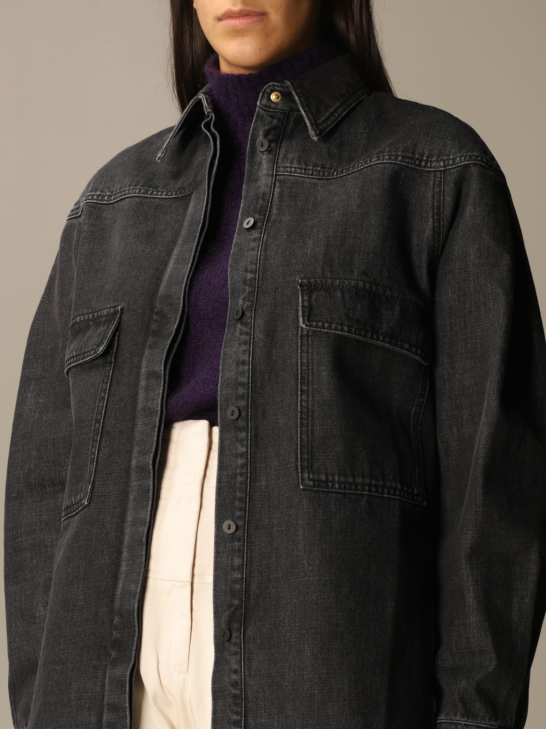 denim shirt with pockets