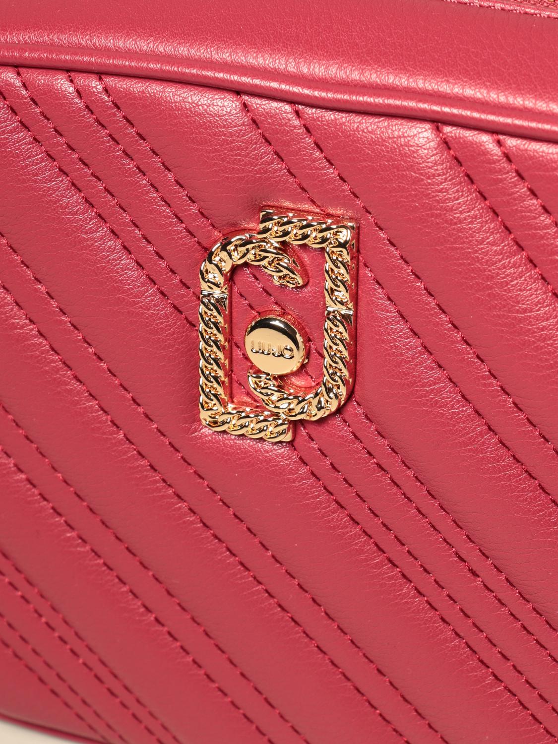 LIU JO: shoulder bag in quilted synthetic leather with logo - Fuchsia ...