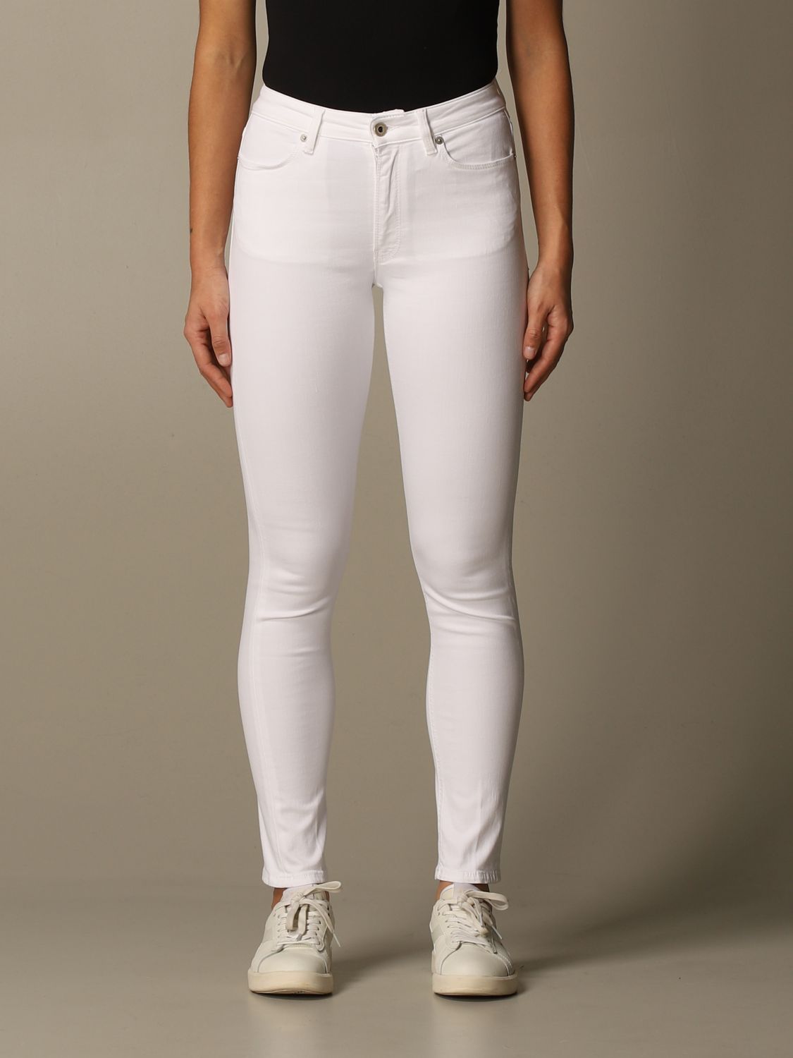 women's white stretch denim jeans
