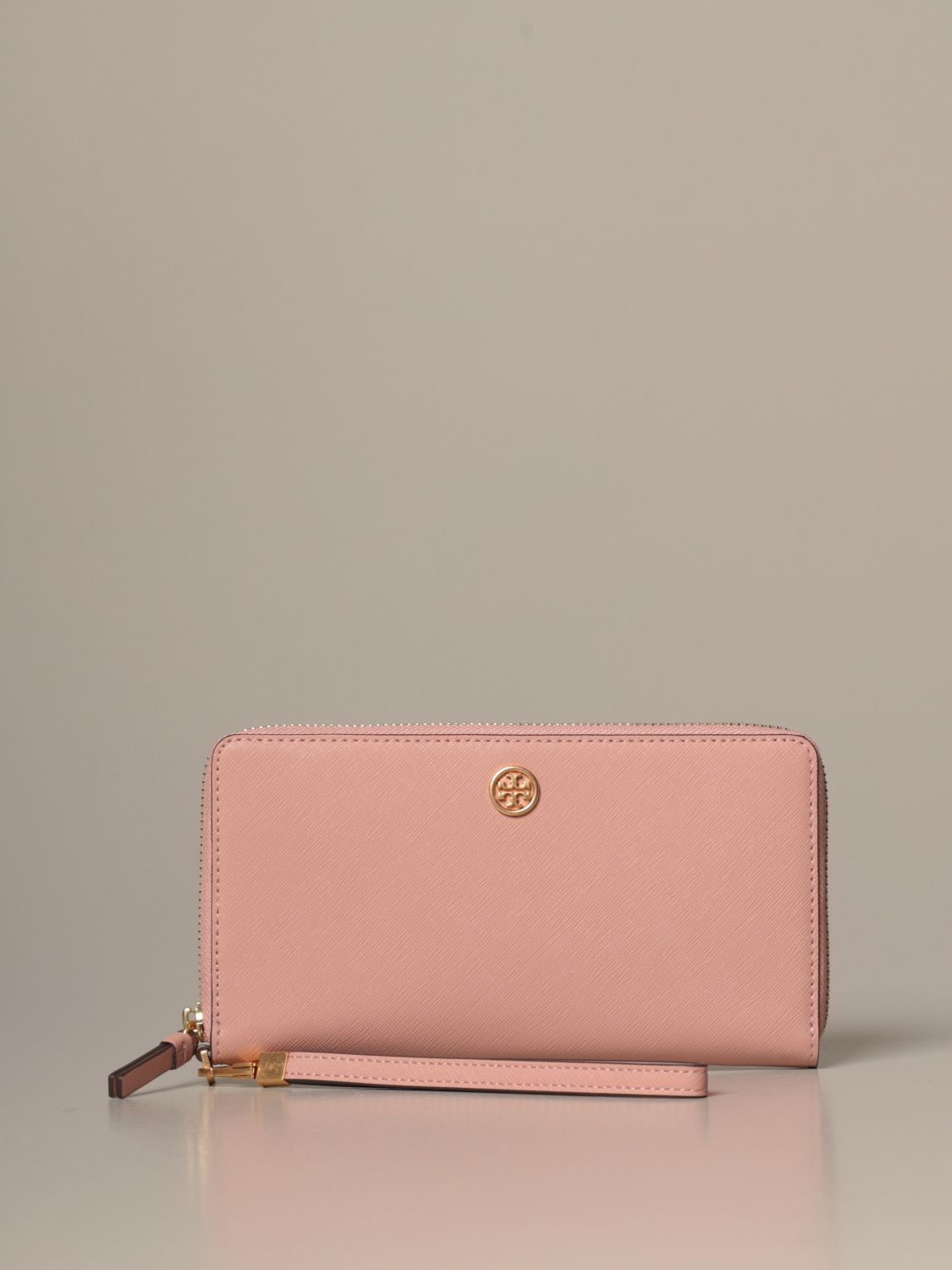 TORY BURCH: continental wallet in saffiano leather - Pink | Tory Burch  wallet 75248 online on 