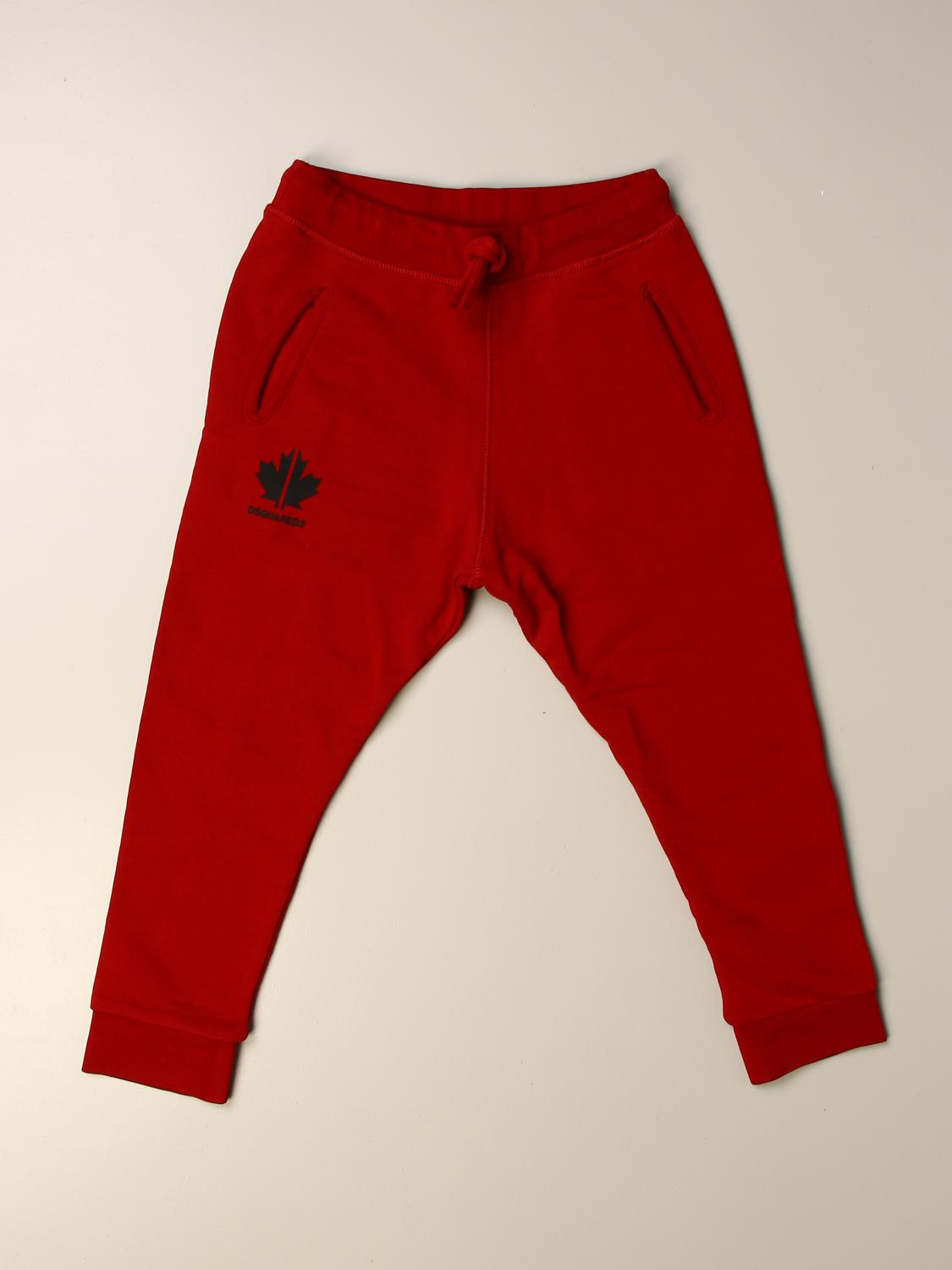 youth red adidas pants