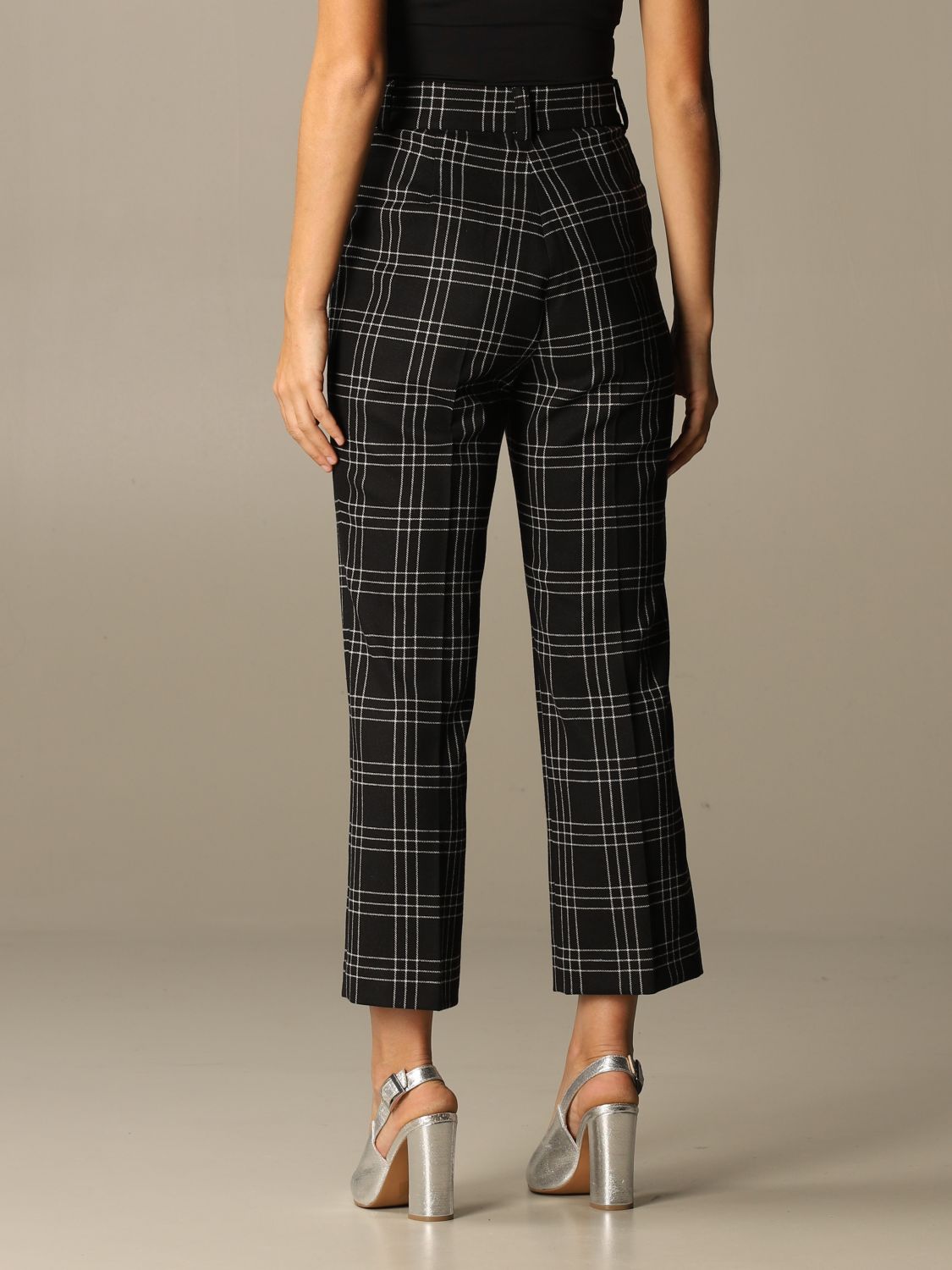 Twin Set Outlet: Twin-set checked cropped trousers | Pants Twin Set ...