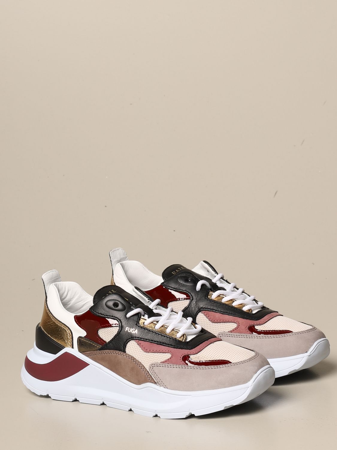 Monetære Forlænge symaskine D.A.T.E.: Sneakers Fuga Dragon in leather and suede - Gold | D.a.t.e.  sneakers W331-FG-DR online on GIGLIO.COM