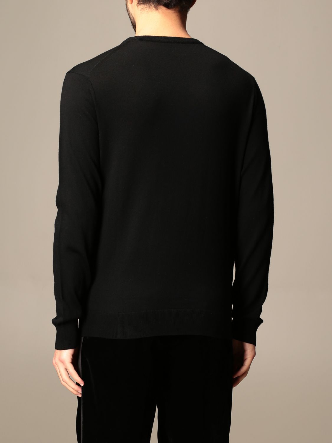 ARMANI EXCHANGE: basic crewneck sweater - Black | Armani Exchange ...